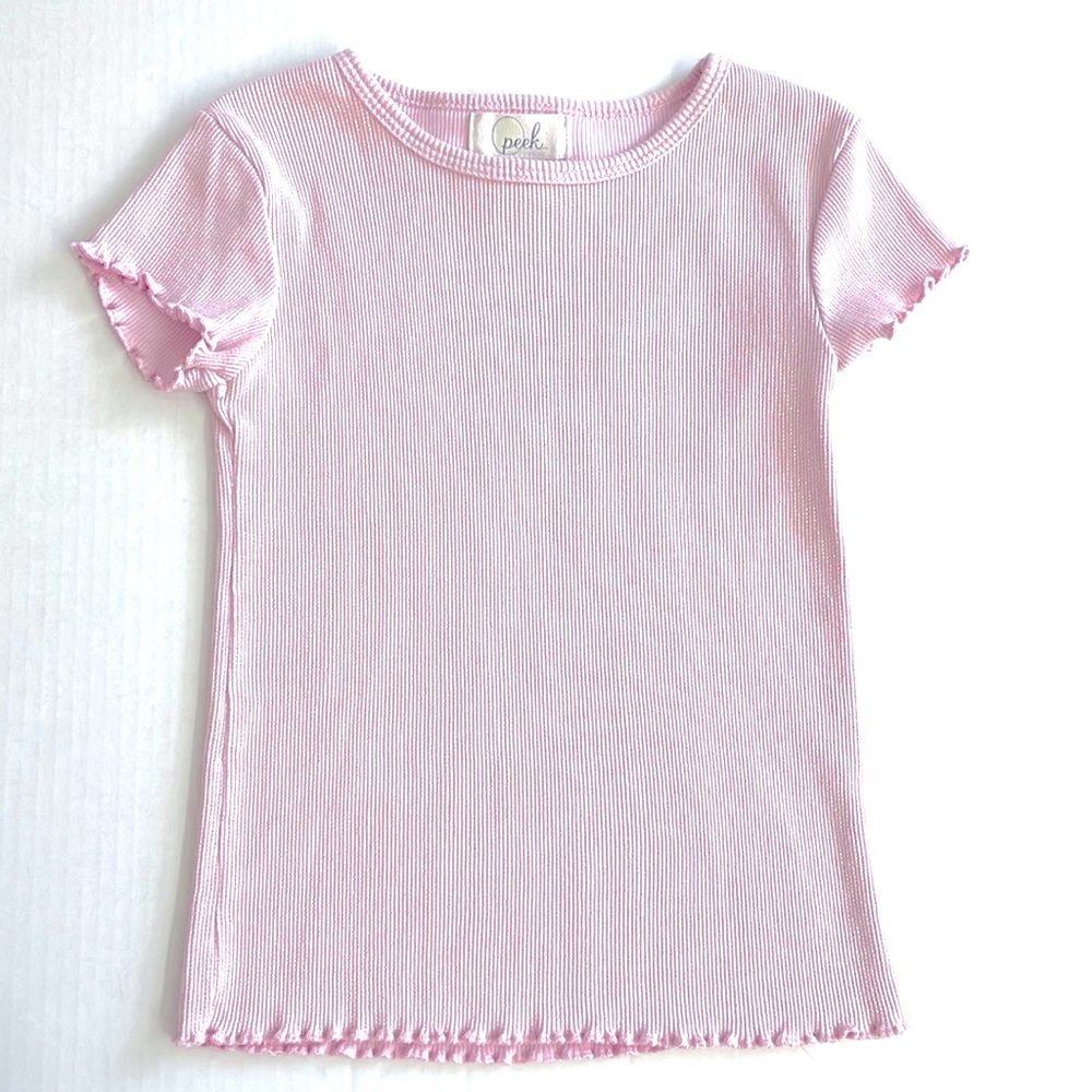 Peek Toddler Girl Shimmery Pink Short-Sleeved Shirt, Size XS (4/5)